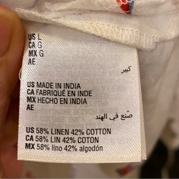 CHARTER CLUB Women Mariner Graphic Linen Blend Button Long Sleeve Shirt-Large - Picture 7 of 9